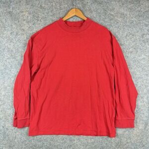 Vintage Nike Shirt Mens XL Red Mock Neck Swoosh Embroidered Y2K Silver Tag